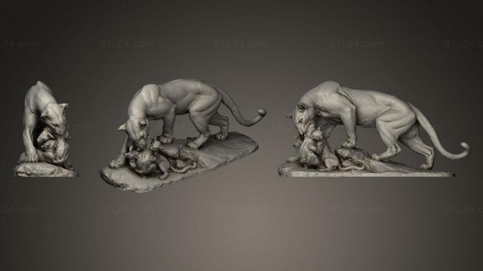 Animal figurines (Panther Sculpture, STKJ_0381) 3D models for cnc